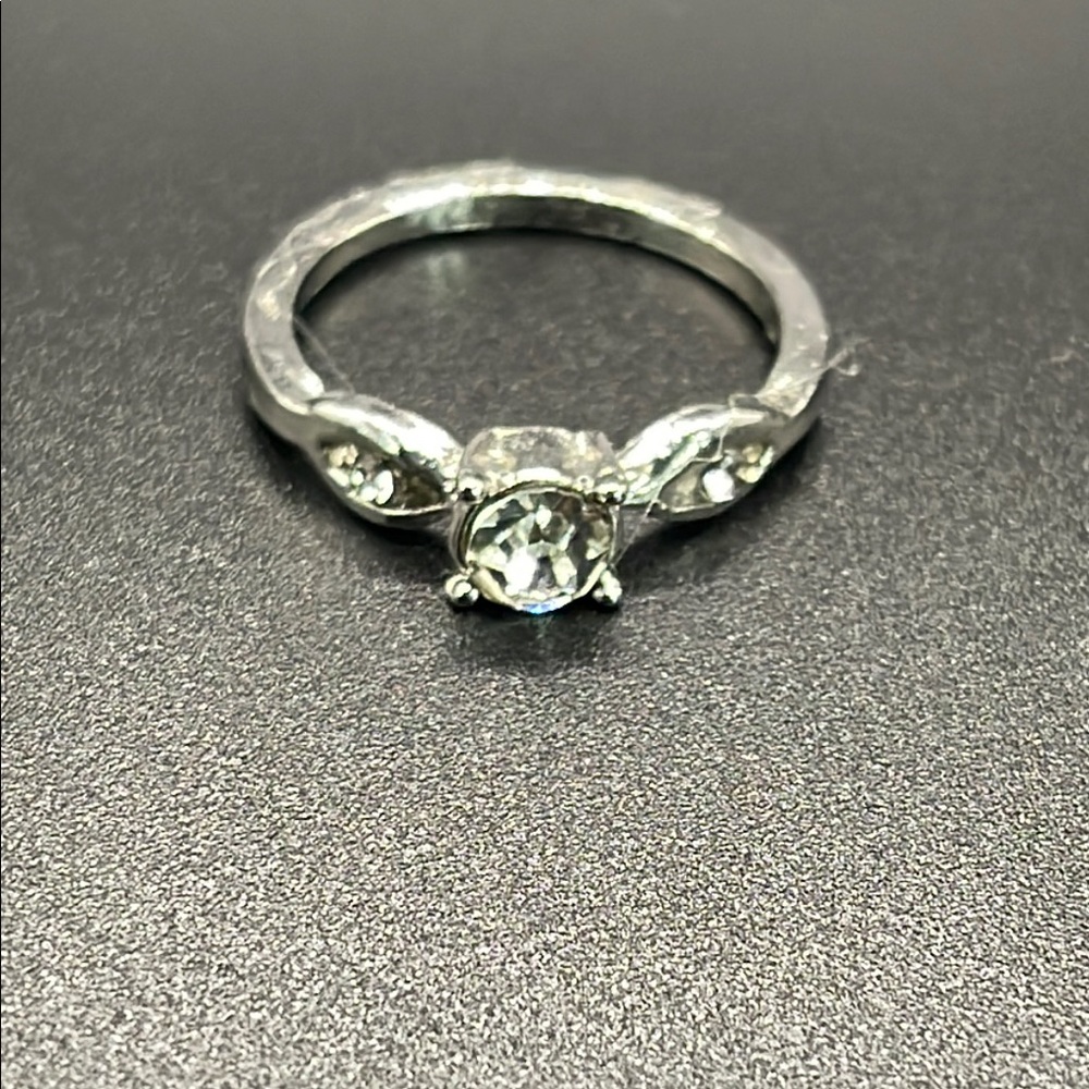 Silver Ring with Clear Gemstones